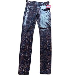 Spanx Active faux Ithr snake shine leggings High Waisted Tummy Control Small NWT